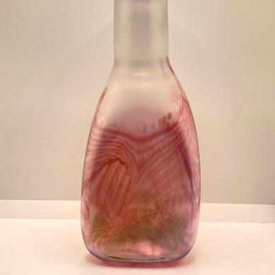 LOT 139: Vintage Wheaton Village Iridescent Art Glass Bottle (WV '04) and Glass Grapes