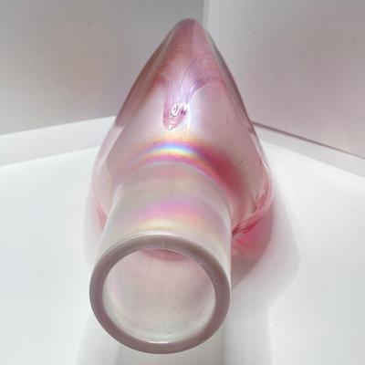 LOT 139: Vintage Wheaton Village Iridescent Art Glass Bottle (WV '04) and Glass Grapes