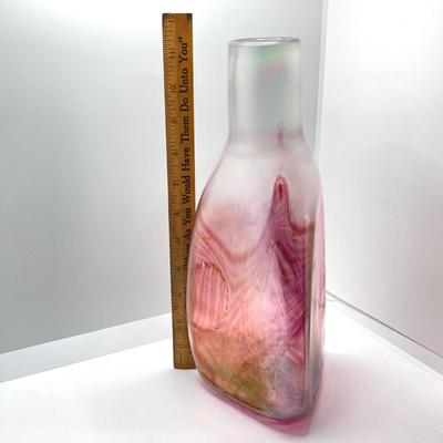 LOT 139: Vintage Wheaton Village Iridescent Art Glass Bottle (WV '04) and Glass Grapes