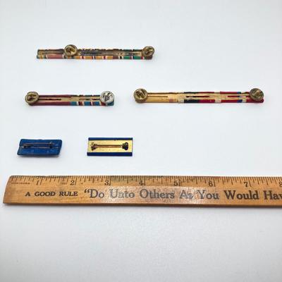 LOT 140: Vintage Military Collection - Zippo Lighter, Toy Soldier, Medal / Ribbons, Watch and Pins