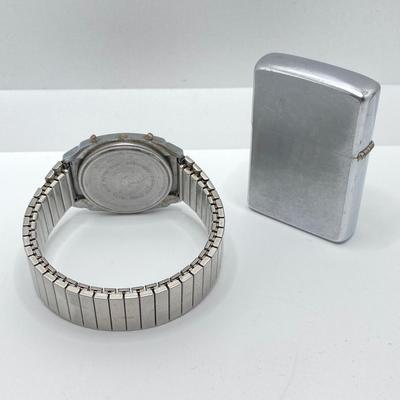 LOT 140: Vintage Military Collection - Zippo Lighter, Toy Soldier, Medal / Ribbons, Watch and Pins