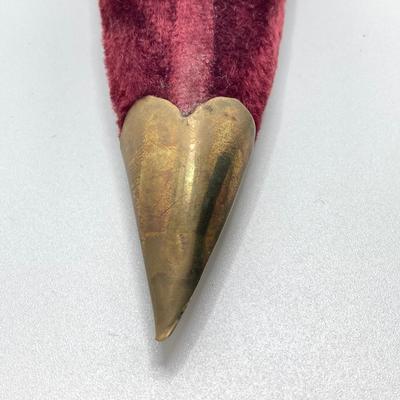 LOT 141: Vintage Brass Handle Eagle Dagger / Knife with Decorated Sheath / Scabbard