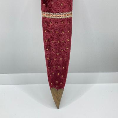 LOT 141: Vintage Brass Handle Eagle Dagger / Knife with Decorated Sheath / Scabbard