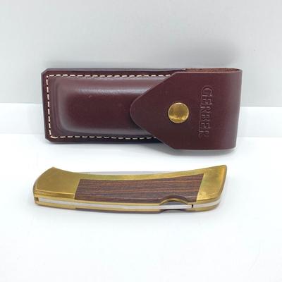LOT 142: Vintage Gerber Folding Sportsman III Knife with Sheath Item No. 6406 Portland OR in Original Box (New Old Stock)