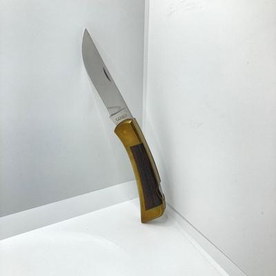 LOT 142: Vintage Gerber Folding Sportsman III Knife with Sheath Item No. 6406 Portland OR in Original Box (New Old Stock)