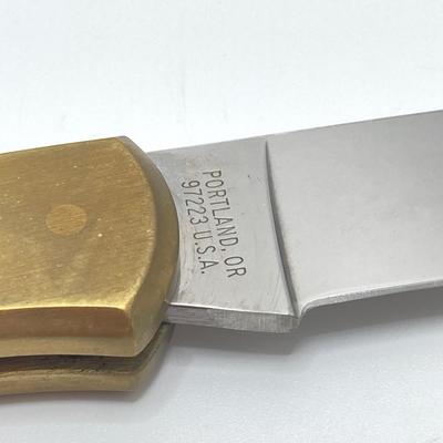 LOT 142: Vintage Gerber Folding Sportsman III Knife with Sheath Item No. 6406 Portland OR in Original Box (New Old Stock)