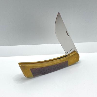 LOT 142: Vintage Gerber Folding Sportsman III Knife with Sheath Item No. 6406 Portland OR in Original Box (New Old Stock)