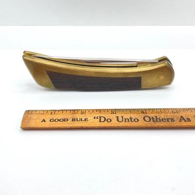 LOT 142: Vintage Gerber Folding Sportsman III Knife with Sheath Item No. 6406 Portland OR in Original Box (New Old Stock)