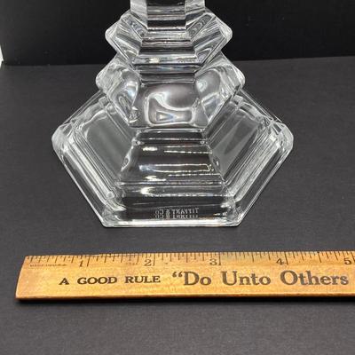 LOT 144: Classic Art Glass Collection - Tiffany Candlestick Holder and Fenton Iridescent Trinket Holder