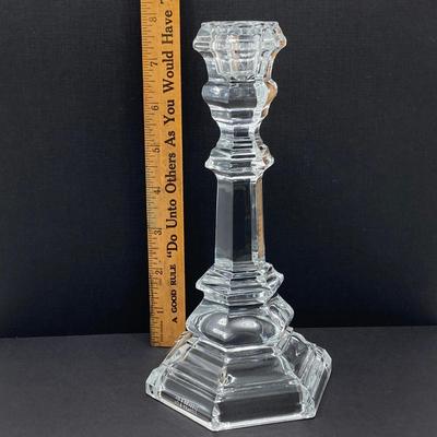 LOT 144: Classic Art Glass Collection - Tiffany Candlestick Holder and Fenton Iridescent Trinket Holder