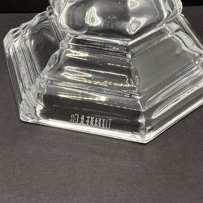 LOT 144: Classic Art Glass Collection - Tiffany Candlestick Holder and Fenton Iridescent Trinket Holder