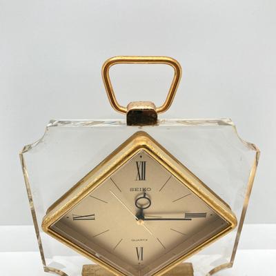 LOT 145: Pair of Mantle / Desk Clocks - Kienzle Antique and Seiko Quartz