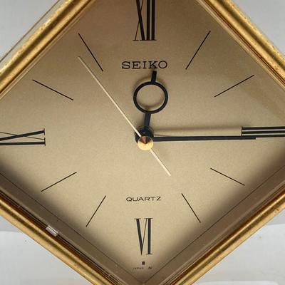 LOT 145: Pair of Mantle / Desk Clocks - Kienzle Antique and Seiko Quartz