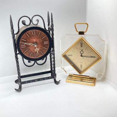 LOT 145: Pair of Mantle / Desk Clocks - Kienzle Antique and Seiko Quartz