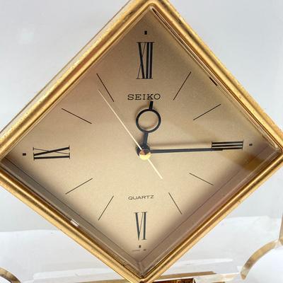 LOT 145: Pair of Mantle / Desk Clocks - Kienzle Antique and Seiko Quartz