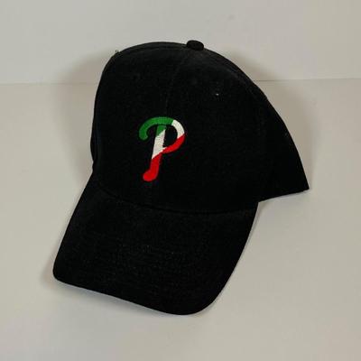LOT 146: Vintage Philadelphia Phillies Collection - Youth Tackle Twill Jim Thome #25 T-Shirt, Crocheted Phanatic, Italian Baseball Cap,...