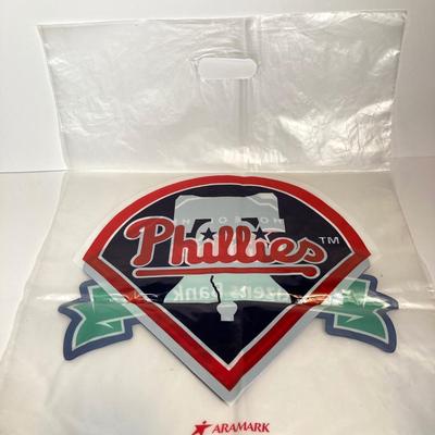 LOT 146: Vintage Philadelphia Phillies Collection - Youth Tackle Twill Jim Thome #25 T-Shirt, Crocheted Phanatic, Italian Baseball Cap,...