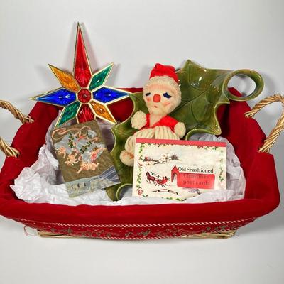 LOT 147: Vintage Christmas Collection - Stamps, Post Cards, Home Decor and Silvestri Kaleidoscope and More