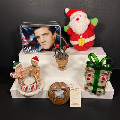 LOT 148: Collection of Vintage Christmas / Holiday Decorations / Ornaments - Yankee Candle, Disney, Sesame Street, Elvis and More
