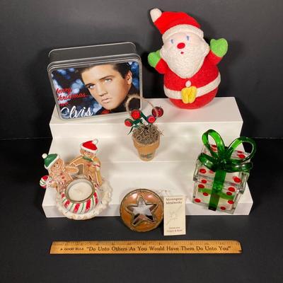 LOT 148: Collection of Vintage Christmas / Holiday Decorations / Ornaments - Yankee Candle, Disney, Sesame Street, Elvis and More