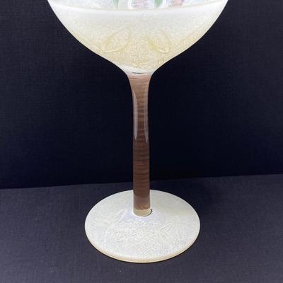 LOT 150: Tommy Bahama Style Palm Tree Drinking Glasses with Acrylic Pitcher