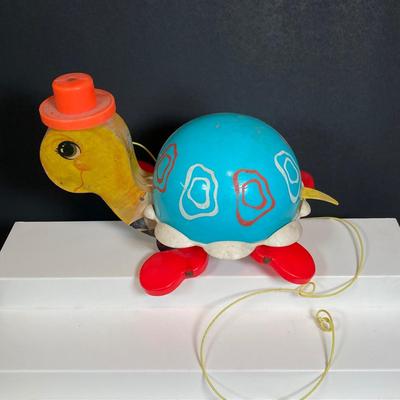 LOT 151: Vintage Fisher Price Toy Collection - Cow, Turtles and Toot Toot Train