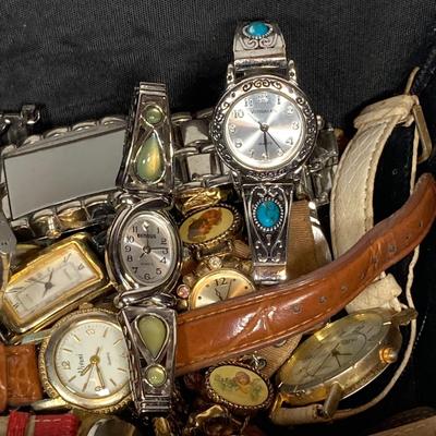 LOT 157: Collection of Watches - Wear, Repair, Parts, Crafting (Benrus, Futura, Guess, Kelton, Timex and More)