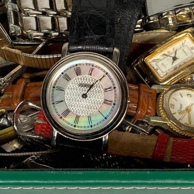LOT 157: Collection of Watches - Wear, Repair, Parts, Crafting (Benrus, Futura, Guess, Kelton, Timex and More)
