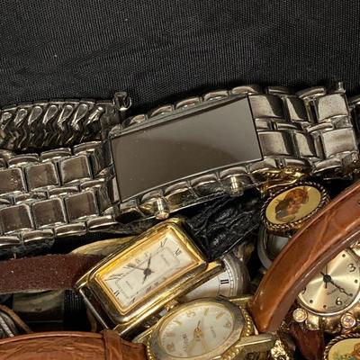 LOT 157: Collection of Watches - Wear, Repair, Parts, Crafting (Benrus, Futura, Guess, Kelton, Timex and More)