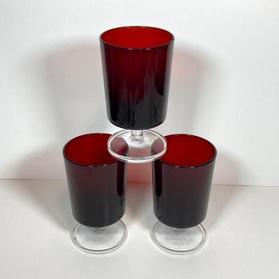 LOT 158: Entertaining / Bar Collection - Diamond Shaped Decanter, Shot Glasses, Ruby Red Glasses, Bookbinder's Stirrers, Libra Cloth...