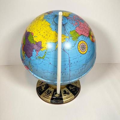 LOT 160: Vintage Occult Collection - Tarot Cards, Zodiac Globe, Crystals / Stones, Collapsible Magician / Top Hat and More