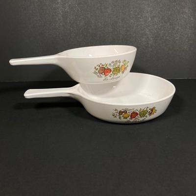 LOT 161: Vintage Corning Ware Pyrex Spice of Life Collection and Six Arcoroc France Glass Dishes