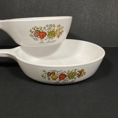 LOT 161: Vintage Corning Ware Pyrex Spice of Life Collection and Six Arcoroc France Glass Dishes