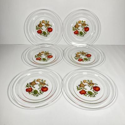 LOT 161: Vintage Corning Ware Pyrex Spice of Life Collection and Six Arcoroc France Glass Dishes