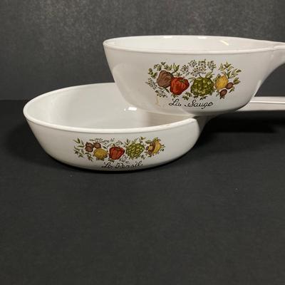 LOT 161: Vintage Corning Ware Pyrex Spice of Life Collection and Six Arcoroc France Glass Dishes