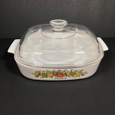 LOT 161: Vintage Corning Ware Pyrex Spice of Life Collection and Six Arcoroc France Glass Dishes