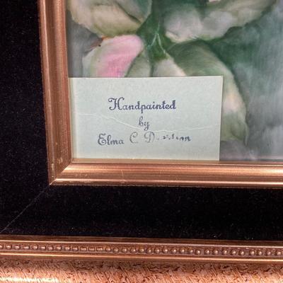 LOT 162: Beautiful Hand Painted and Framed Work of Art by Artist Elma C. Davidson, Mosaic Planter and Japan Ginger Jar