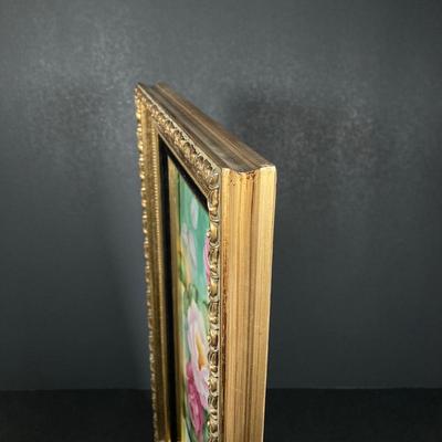 LOT 162: Beautiful Hand Painted and Framed Work of Art by Artist Elma C. Davidson, Mosaic Planter and Japan Ginger Jar