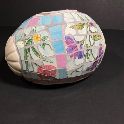 LOT 162: Beautiful Hand Painted and Framed Work of Art by Artist Elma C. Davidson, Mosaic Planter and Japan Ginger Jar