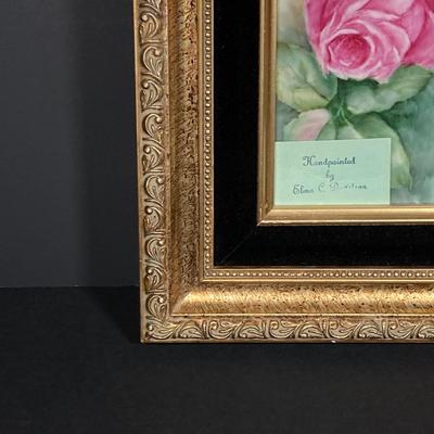 LOT 162: Beautiful Hand Painted and Framed Work of Art by Artist Elma C. Davidson, Mosaic Planter and Japan Ginger Jar