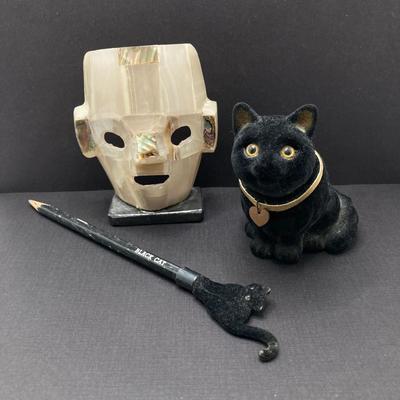 LOT 166: Spooky Cool Vintage Collection - Bejeweled Pumpkin, Witches, Black Cats, Mother of Pearl Mask and More