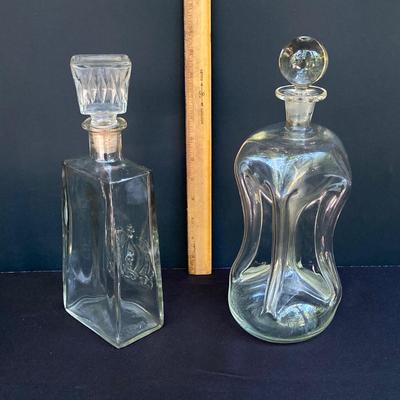LOT 168: Vintage Entertaining Collection - Crown Glass Decanter, Kluk Kluk Glass Decanter and Etched Cambridge Style Glassware Set