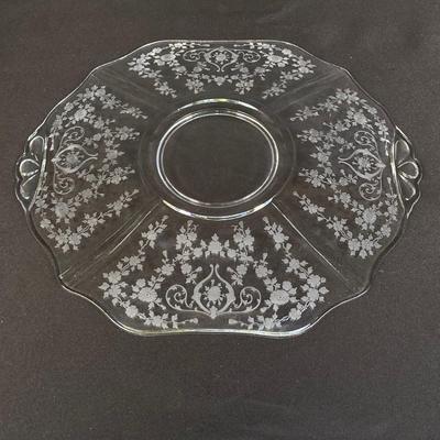LOT 168: Vintage Entertaining Collection - Crown Glass Decanter, Kluk Kluk Glass Decanter and Etched Cambridge Style Glassware Set