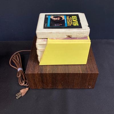 LOT 172: Vintage Sears Roebuck and Co. 8 Track Player Model 400 9101 0300, Elvis 8 Track Tapes, Car Books and Kooky2 Pink Cadillac Candy...
