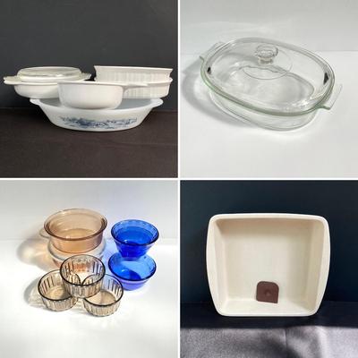 LOT 173: Vintage Bakeware - Corning Ware, Pyrex, Pampered Chef, Glassbake and More