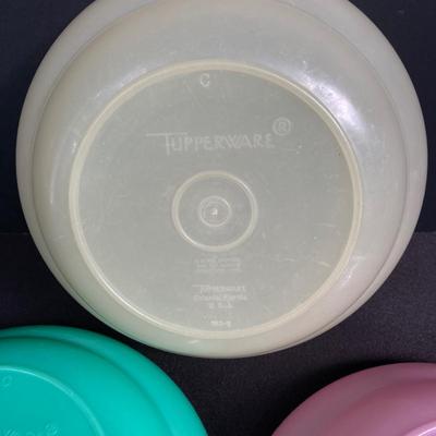 LOT 175: Vintage Tupperware - Egg Holder, Coaster Set, Bowls and Pie Slice Holder