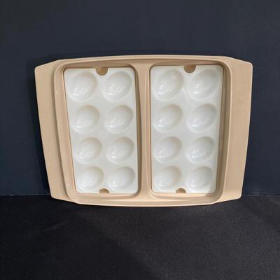 LOT 175: Vintage Tupperware - Egg Holder, Coaster Set, Bowls and Pie Slice Holder