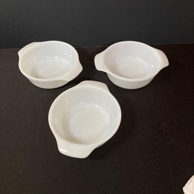 LOT 176: Vintage Arcopal France Bird and Floral Mixing Bowl Set with Anchor Hocking Oven Ware and More