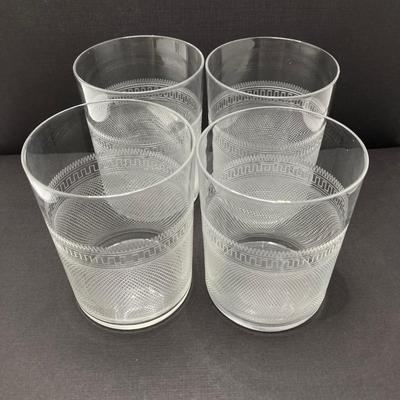 LOT 177: Pair of Kah Tequila Scull Bottles / Decanters, Set of Four Rocks Glasses and Glass Bottle with Wire Bail Swing Top Lid