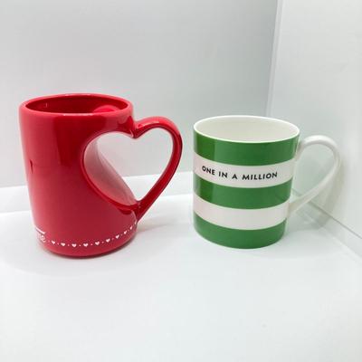 LOT 178: Lenox Kate Spade One In A Million Mug, Art Glass Animal Print Handbag Vase, Leather Coach Hang Tag and Krispy Kreme Mug